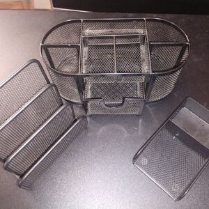 3 Piwce Black Mesh Desk Organizer Set